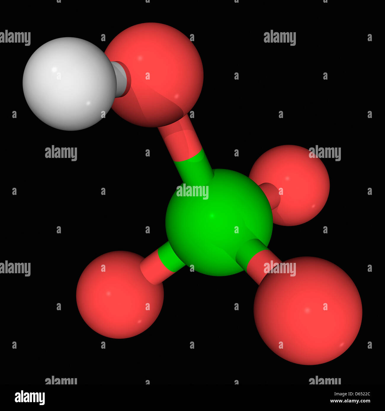 Acido solforico (H2SO4) acido minerale forte molecola. Gli atomi sono  rappresentati come sfere con i tradizionali colori: idrogeno (bianco),  Ossigeno (rosso), s Foto stock - Alamy