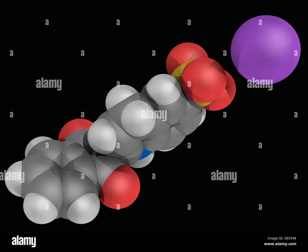 Giallo chinolina E104 molecola Foto Stock