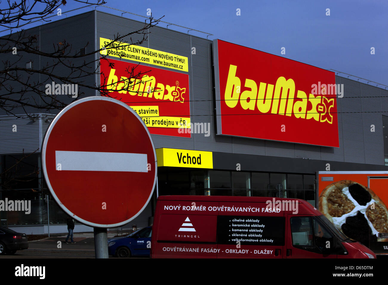 Logo baumax supermercato segno Praga Repubblica Ceca Foto Stock