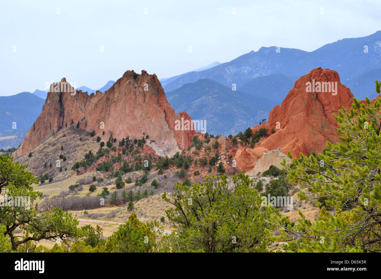 Giardino degli dèi formazioni rocciose vicino a Colorado Springs. Foto Stock