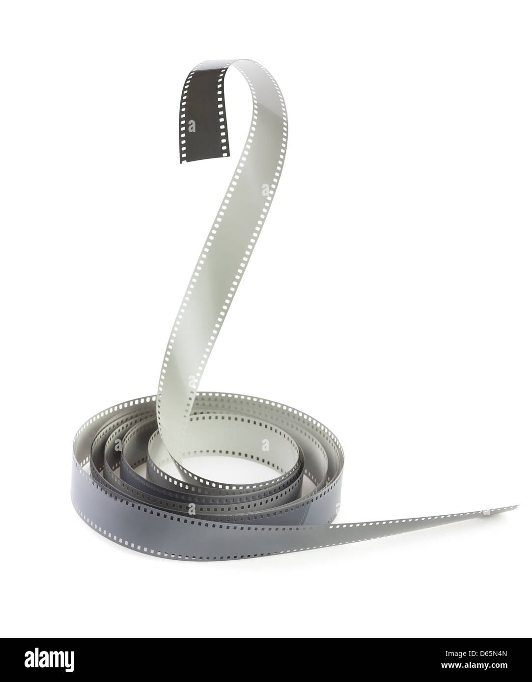 Rotolo di pellicola di snake creativo su sfondo bianco Foto Stock