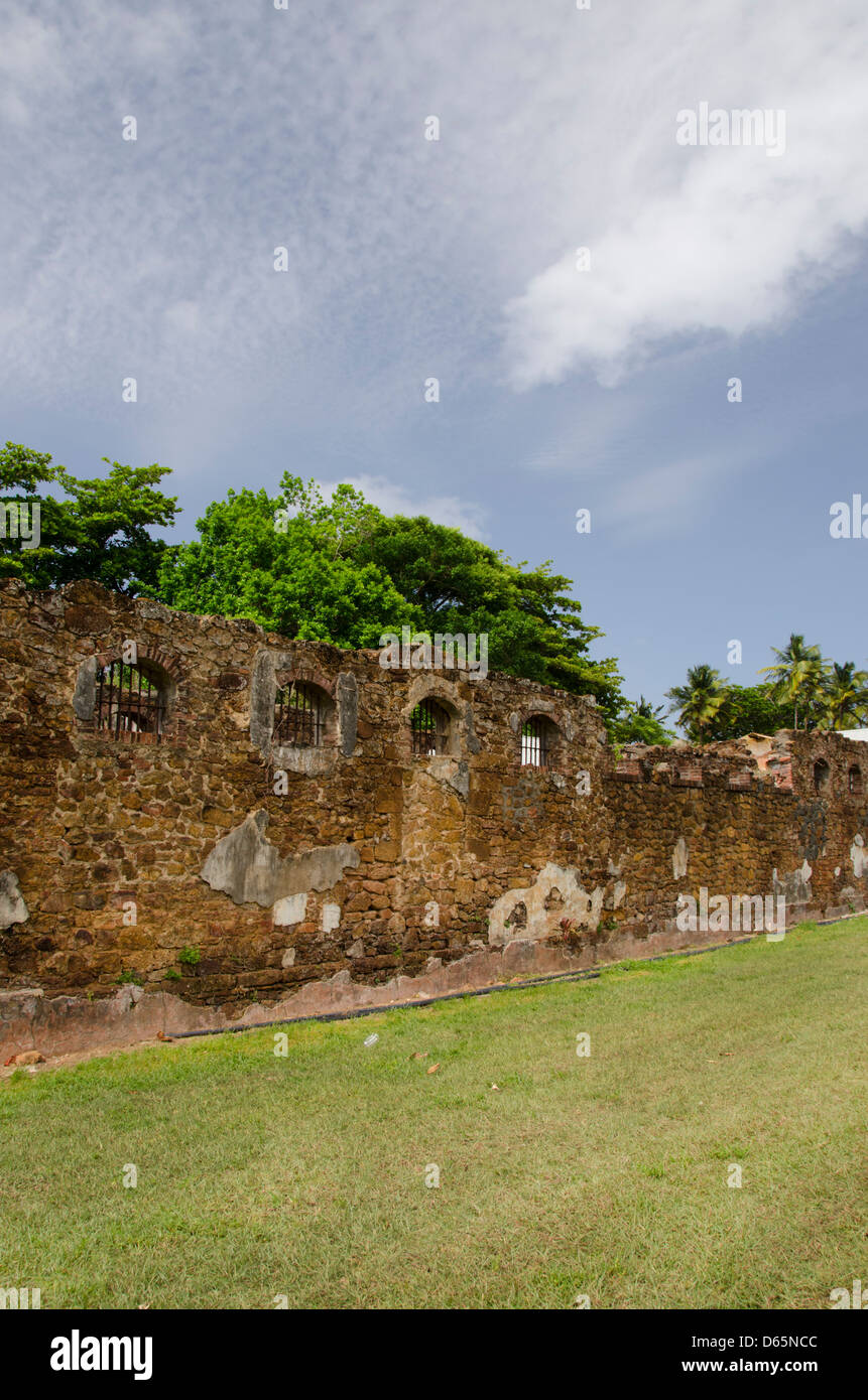Territorio Francese d'oltremare, Guiana francese, salvezza isole. Ile Royale, rovine del famigerato colonia penale. Foto Stock