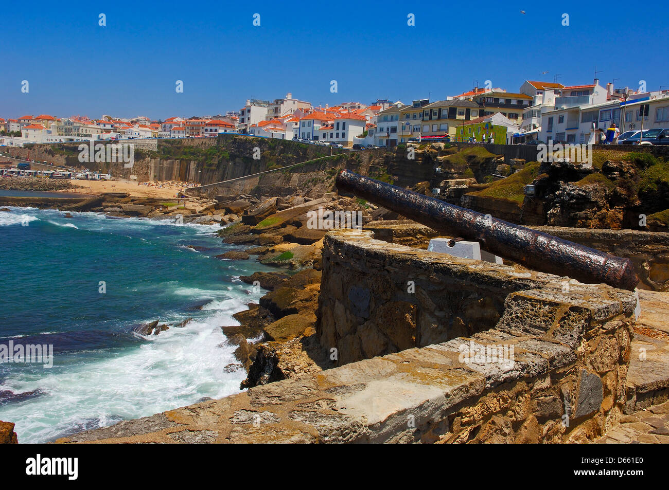 Ericeira, Spiaggia, scogliere, Mafra, Portogallo, Europa Foto Stock