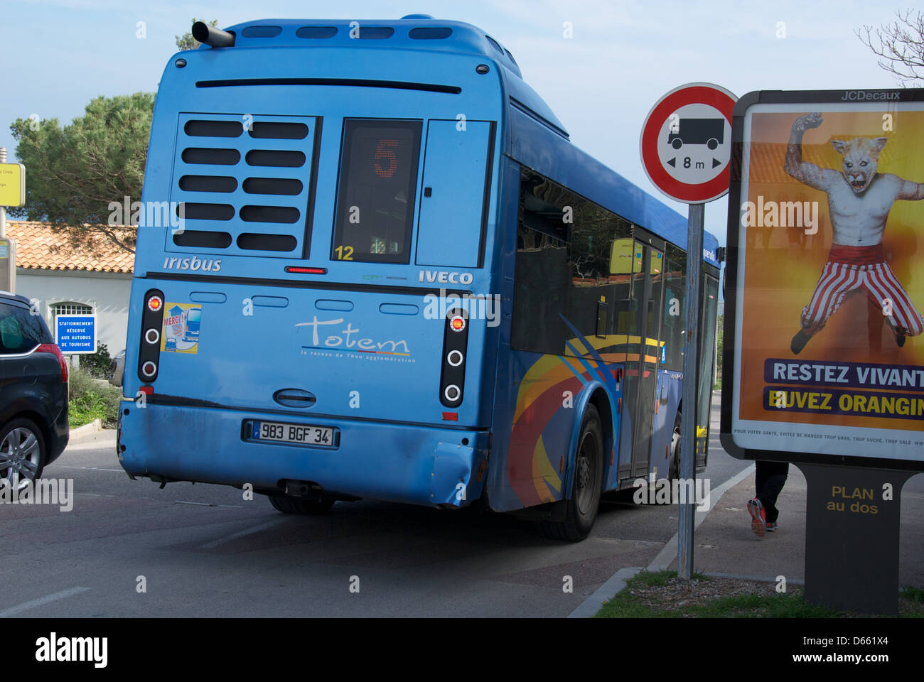 Autobus blu Foto Stock