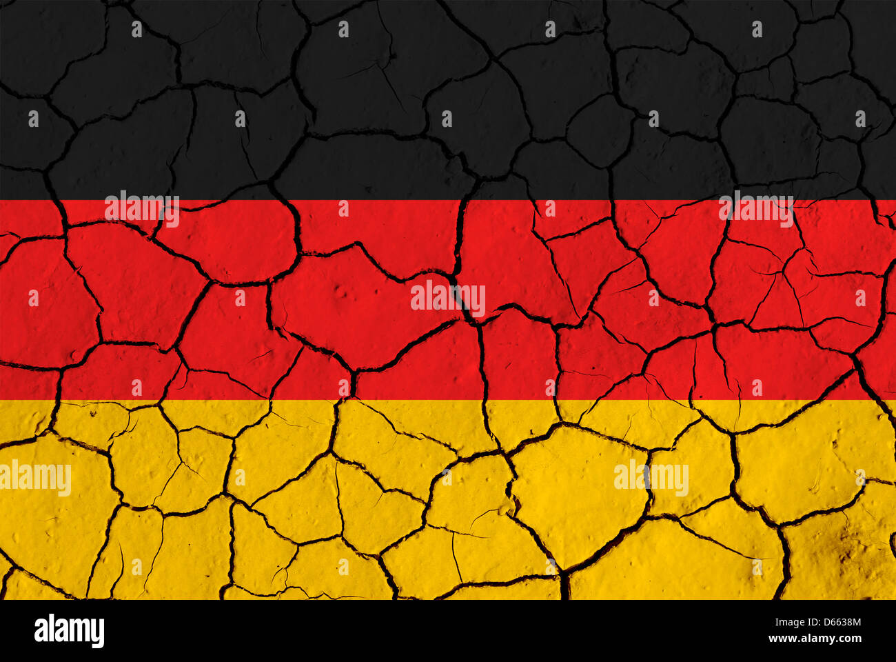 Bandiera della Germania su sfondo incrinato Foto Stock