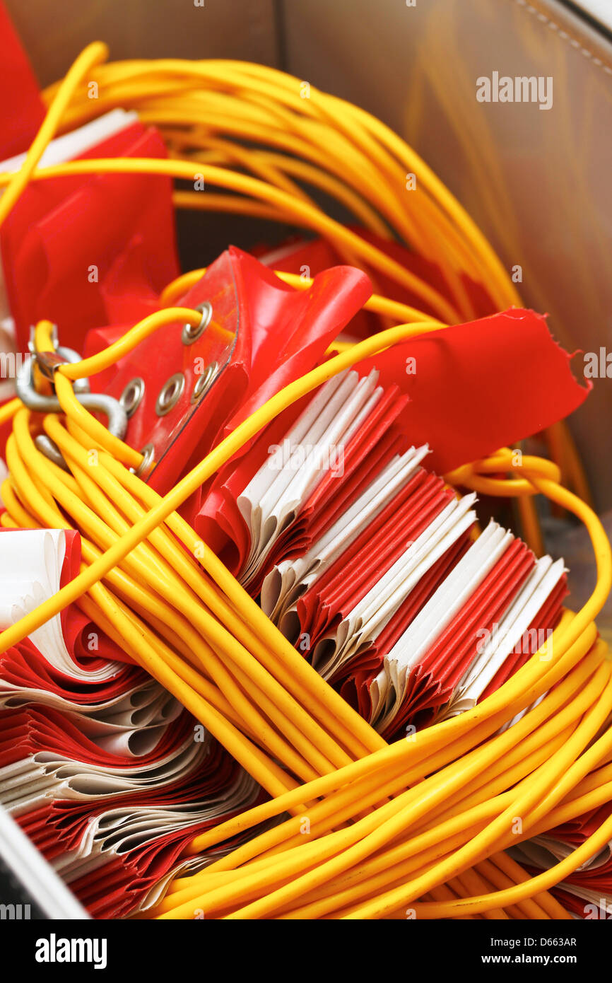 Emergenza ferroviaria roba di avvertimento Foto Stock