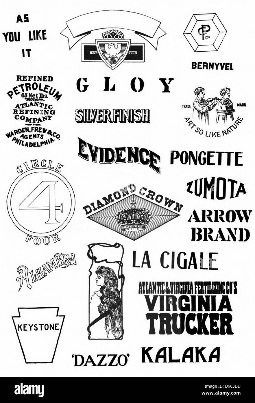 Un annuncio pubblicitario che mostra il logo e il marchio Diamond Crown vintage. Questo design mette in risalto il marchio storico dell'azienda, riflettendo la sua presenza di lunga data sul mercato. L'annuncio cattura l'essenza della pubblicità e del logo dei primi anni del XX secolo, con un'enfasi sulla sua estetica vintage. Foto Stock