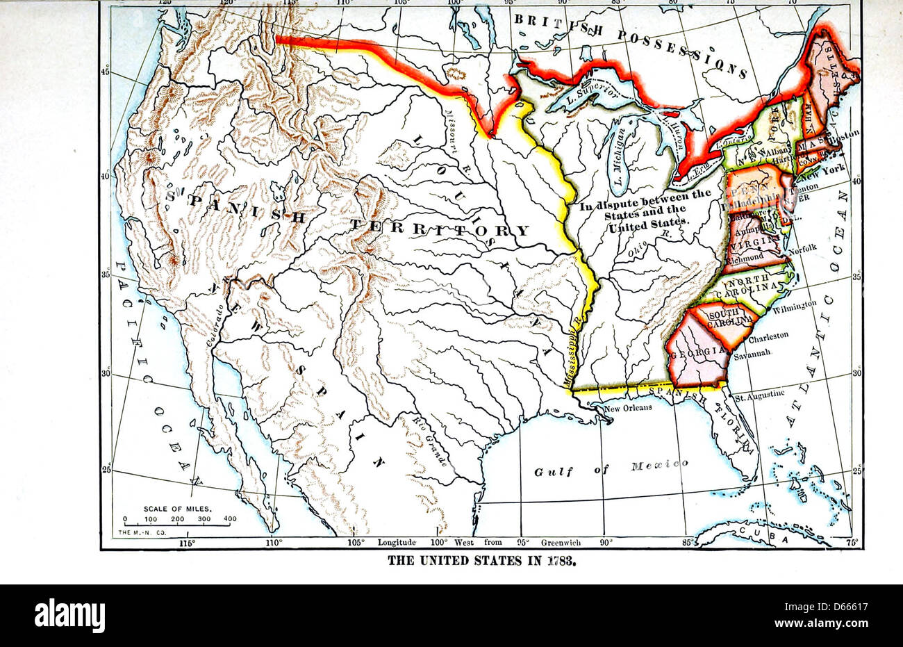 Questo libro di storia del 1900 presenta una panoramica degli Stati Uniti, concentrandosi su eventi chiave come la formazione della nazione e dello stato del paese nel 1783. Offre uno sguardo conciso alla prima storia americana per scopi educativi. Foto Stock