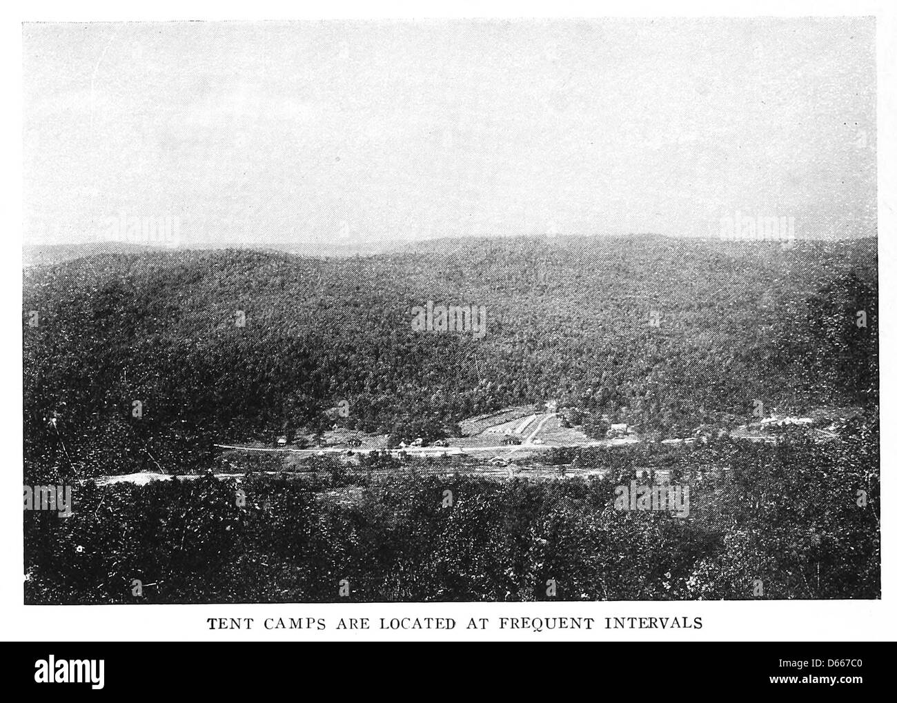 Una proposta del 1922 per lo sviluppo del New York State Park, che delinea i piani per nuovi parchi e una proposta di emissione di obbligazioni per finanziare il progetto. L'immagine presenta una mappa e illustrazioni dei siti proposti per il parco. Foto Stock