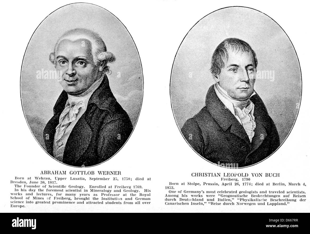 Un album intitolato *A Student Reverie* del 1920, raffigurante scene di Freiberg vicino Dresda, Germania. L'opera include immagini di figure educative e storiche come Abraham Gottlob Werner e Christian Leopold von Buch, evidenziando i loro contributi alla geologia e alla mineralogia durante il periodo. Foto Stock