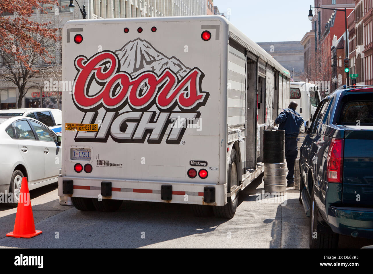 Luce di Coors birra carrello consegna - USA Foto Stock
