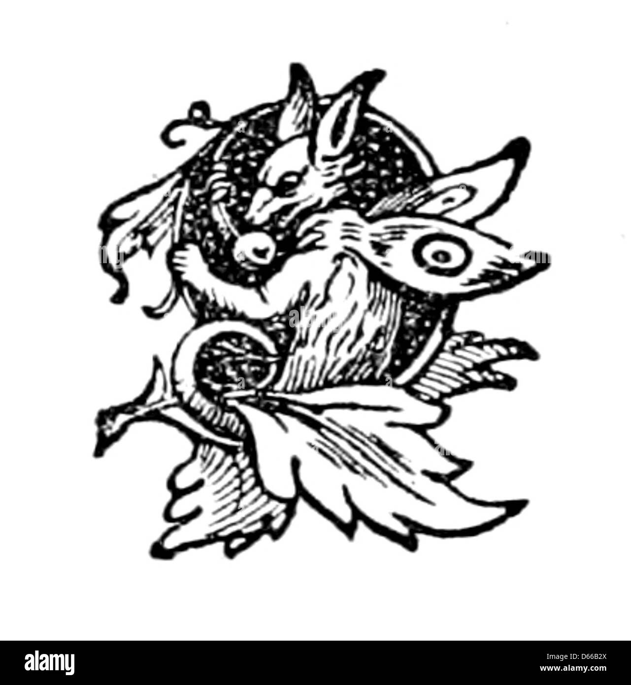 Un'illustrazione tratta da "A Wayside Flower, and Other Poems" (1875), con bordi decorativi, dingbat e fioriture tipografiche comunemente usate nei libri poetici del XIX secolo. Foto Stock