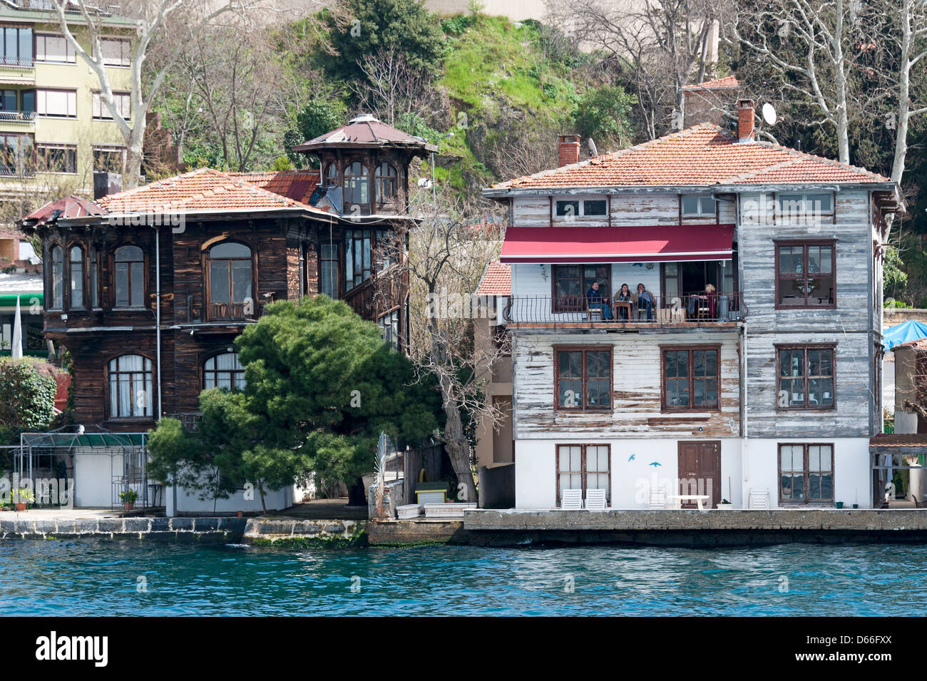 Vecchie ville Bosphorus Istanbul Turchia Foto Stock