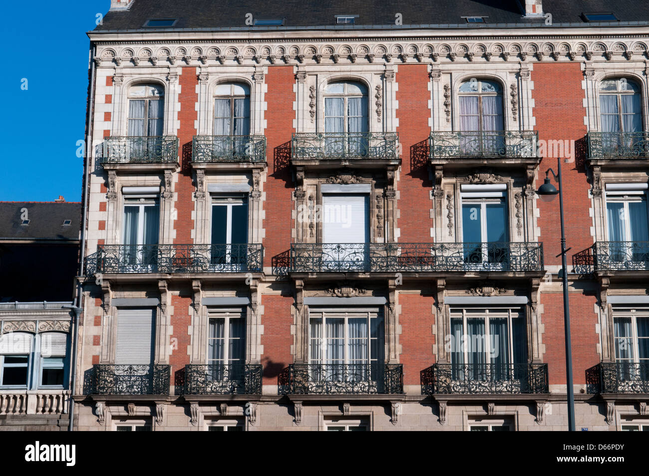 Architettura tipica città di Rennes Francia Foto Stock