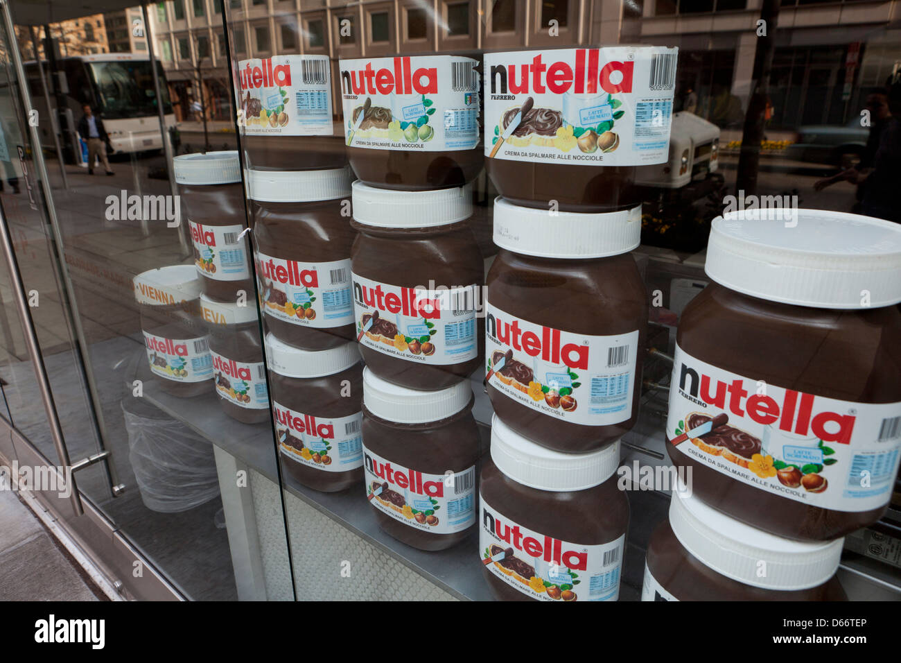 Vasi Nutella in mostra - USA Foto Stock