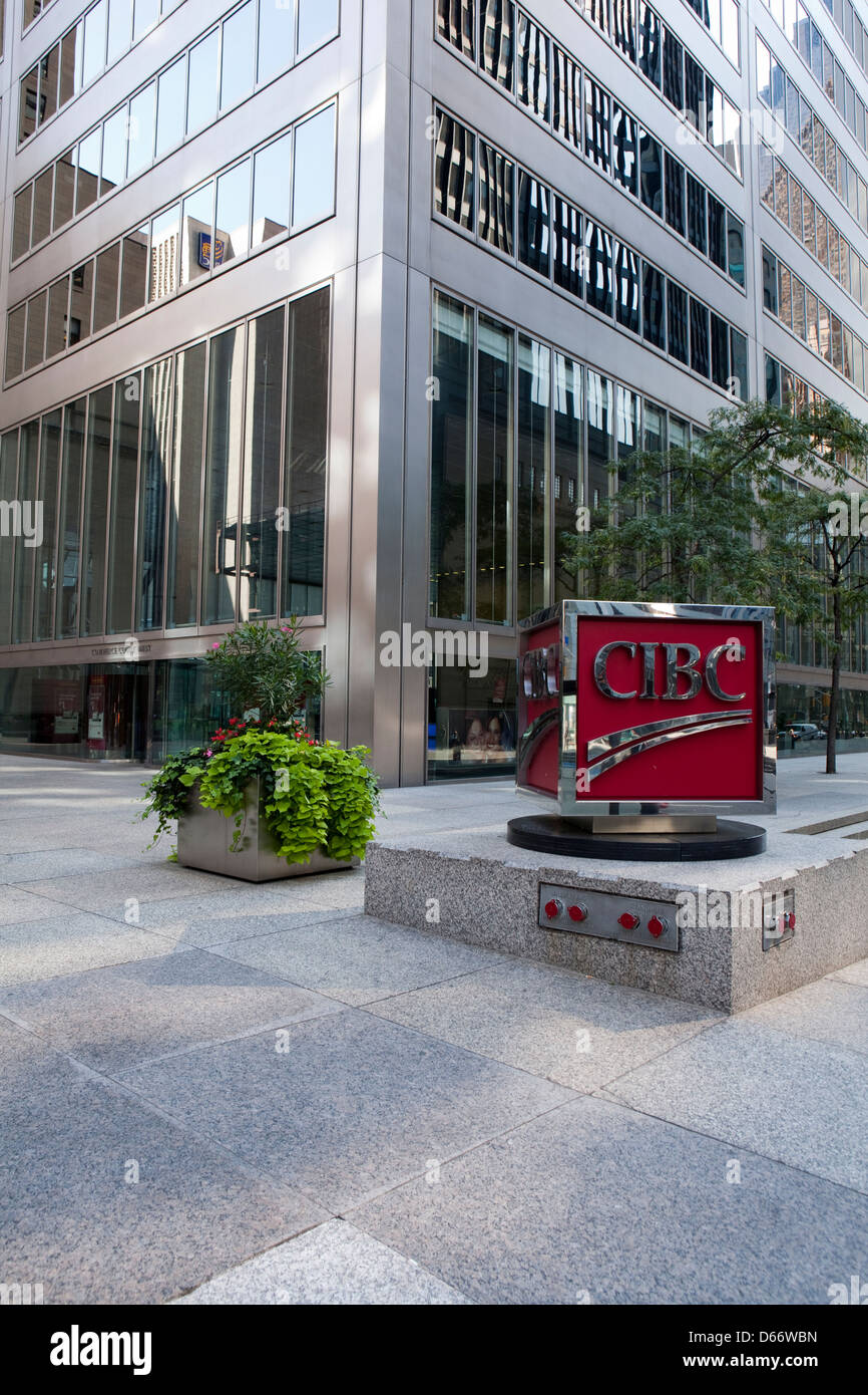 Una vista del CIBC edificio nel centro di Toronto, Canada Foto Stock