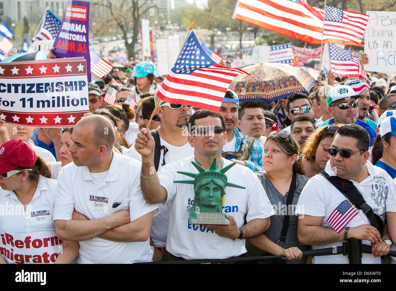 Un pro riforma dell immigrazione rally presso la United States Capitol Building. Foto Stock