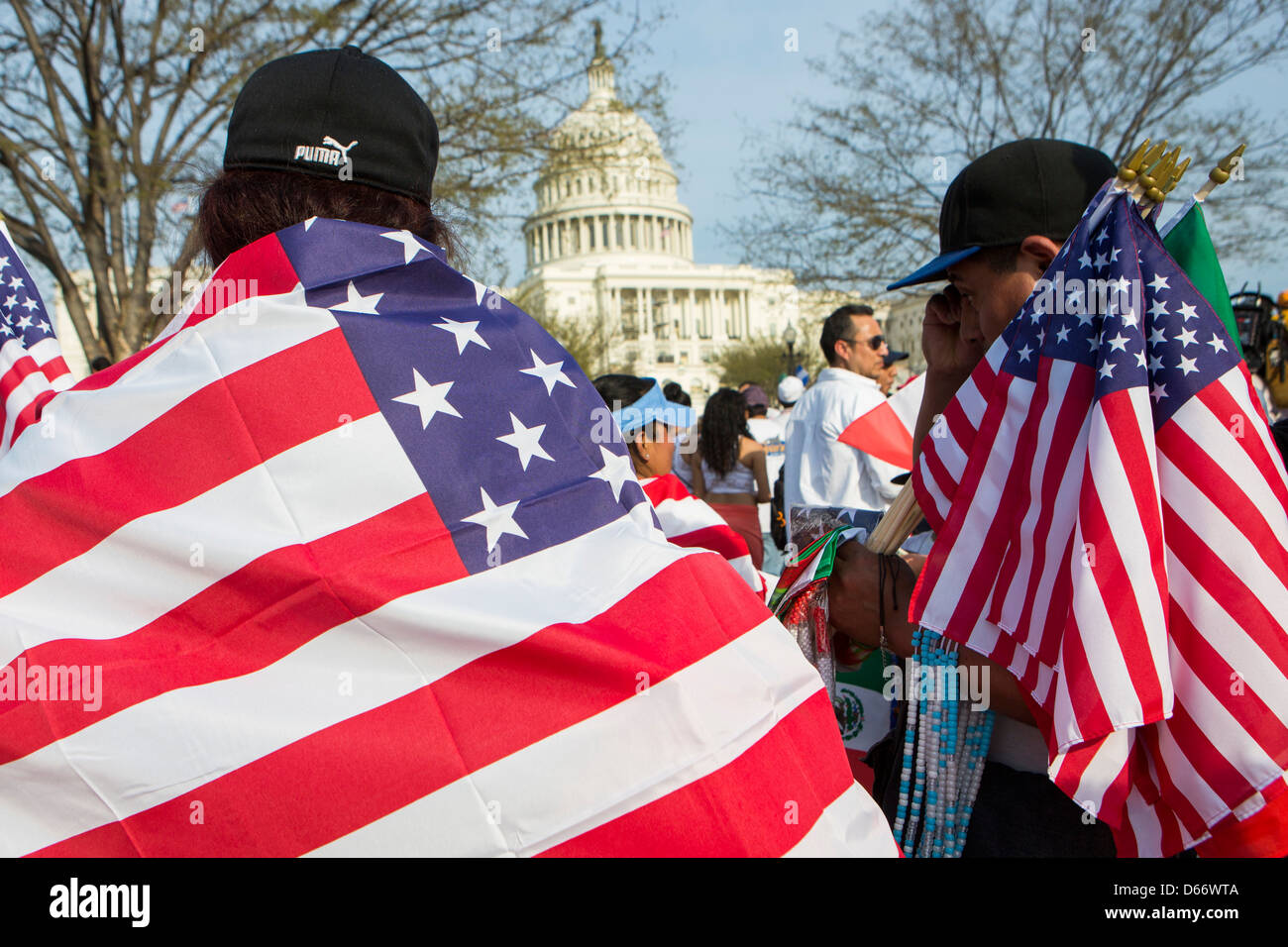 Un pro riforma dell immigrazione rally presso la United States Capitol Building. Foto Stock