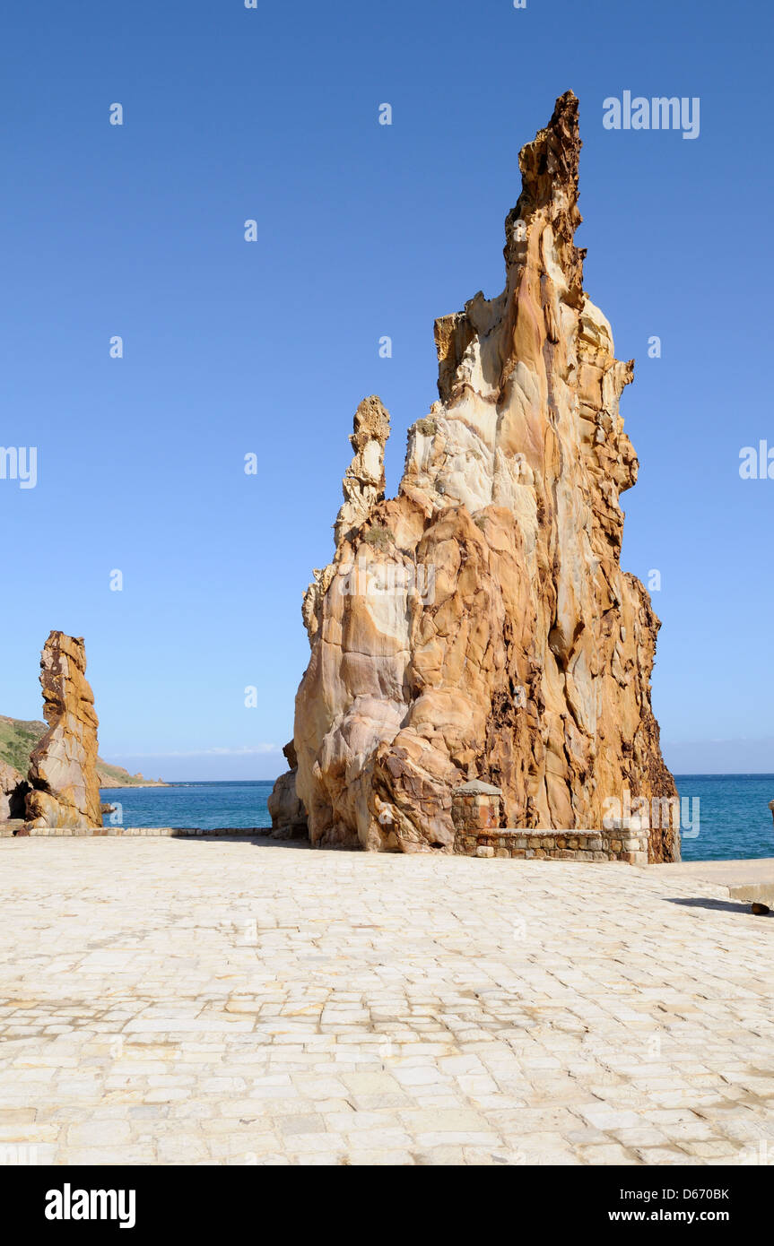 Gli aghi les Aiguilles su Tabarka Beach Coral Coast Tunisia Foto Stock
