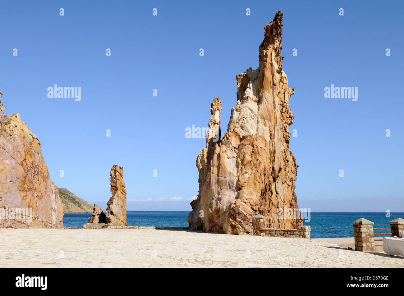 Gli aghi les Aiguilles su Tabarka Beach Coral Coast Tunisia Foto Stock