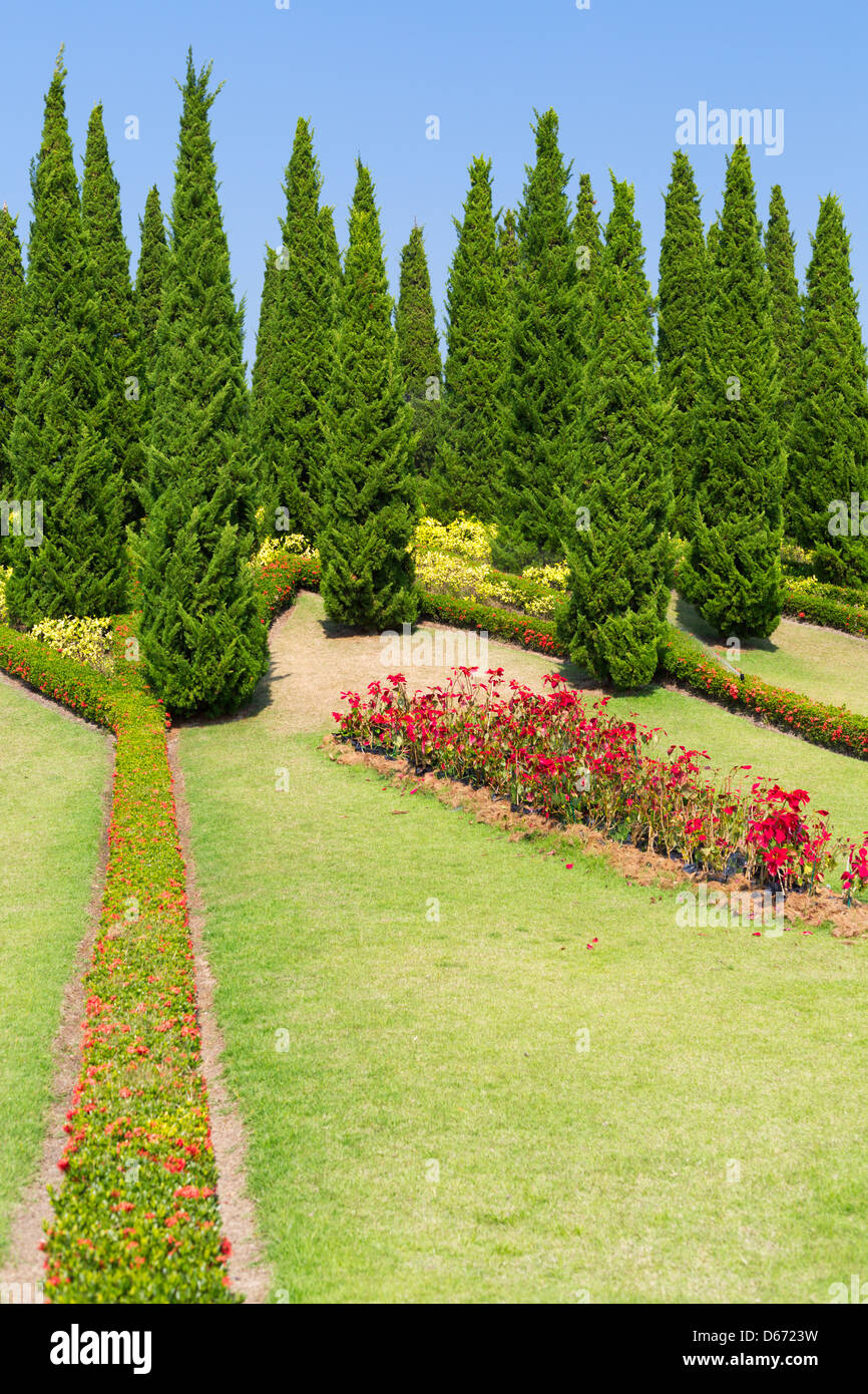 Giardino paesaggistico Royal Flora Ratchaphruek, Chiang Mai, Thailandia Foto Stock