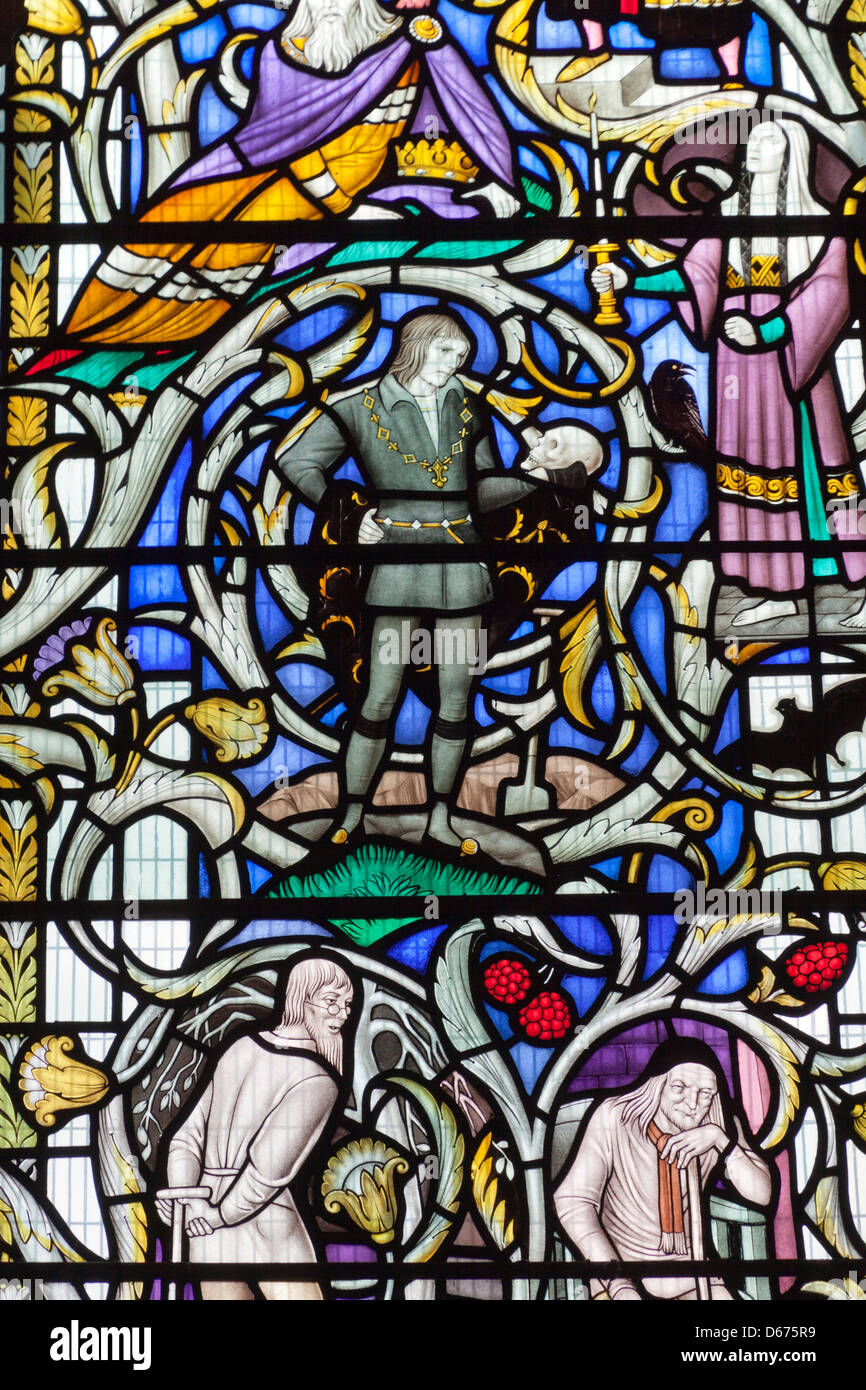William Shakespeare finestra in London Southwark Cathedral Foto Stock