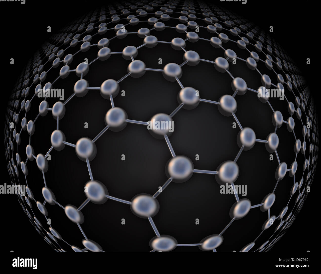 Grafene struttura atomica - nanotecnologie illustrazione dello sfondo Foto Stock