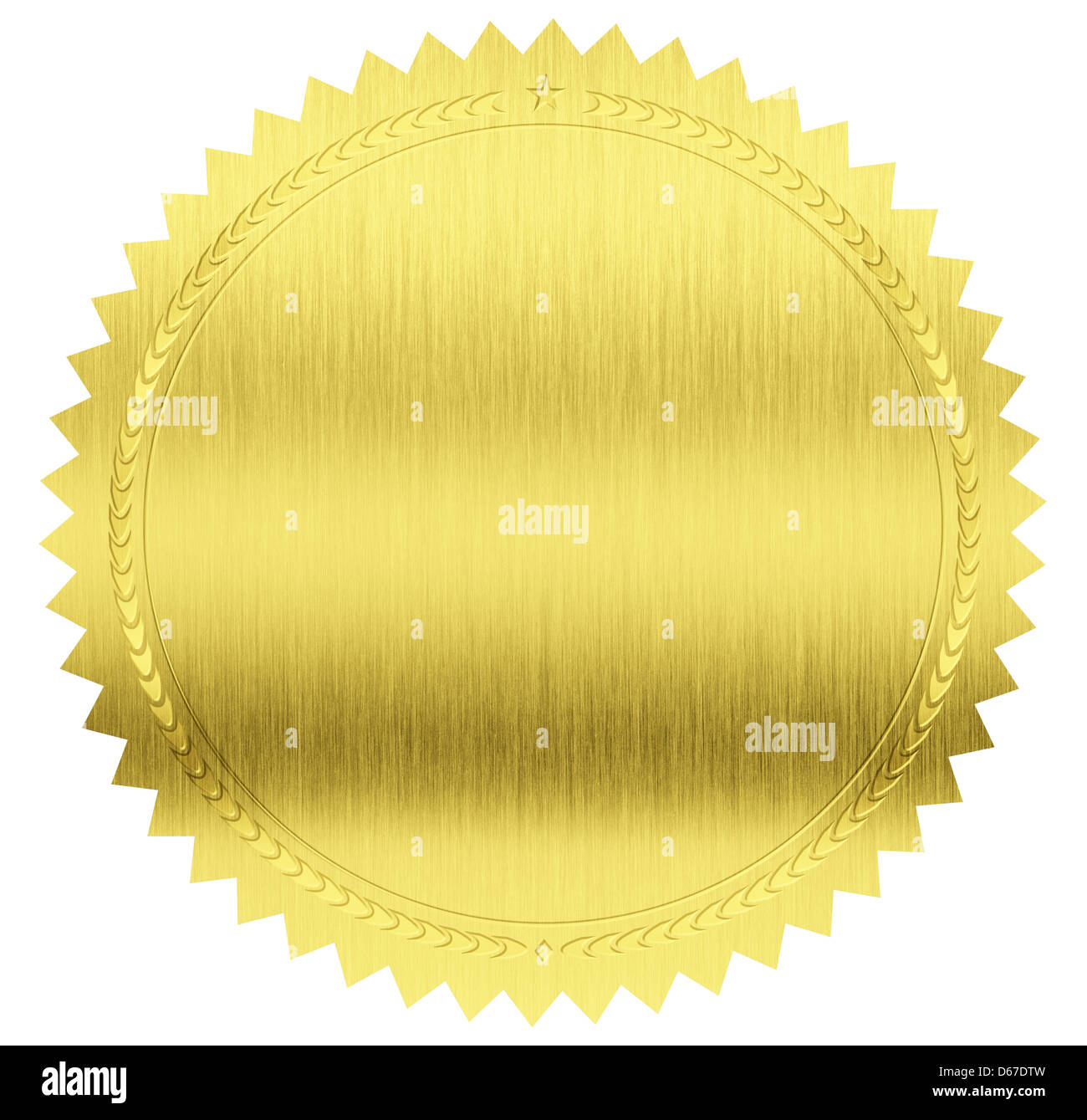 Il Bollino oro etichetta con percorso di clipping incluso Foto Stock