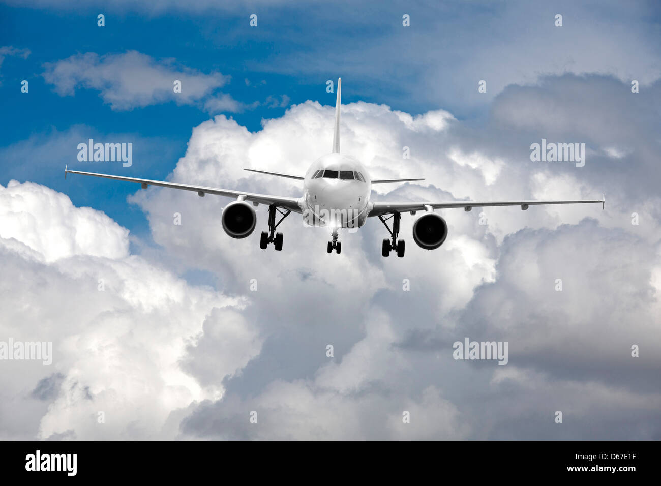 Aereo decollo in aeroporto Foto Stock