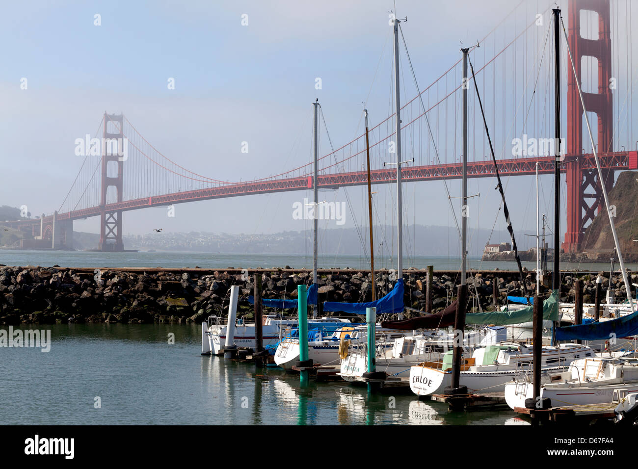 Barche a vela ormeggiata al Horseshoe-Bay in Fort Baker, San Francisco, California, Stati Uniti, America del Nord Foto Stock