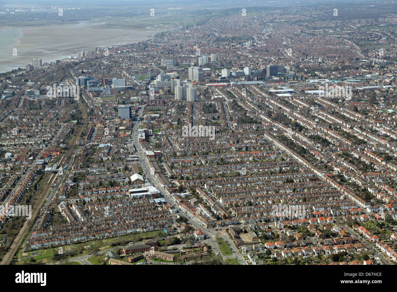 Vista aerea di Southend, Southend-on-Sea, Essex Foto Stock