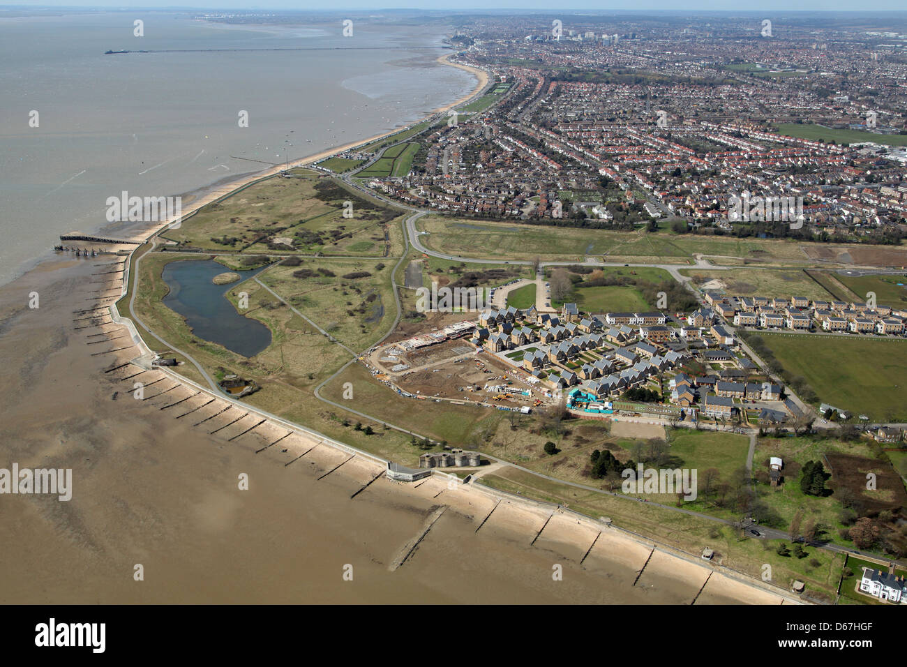 Vista aerea di Shoeburyness, Essex, Regno Unito Foto Stock