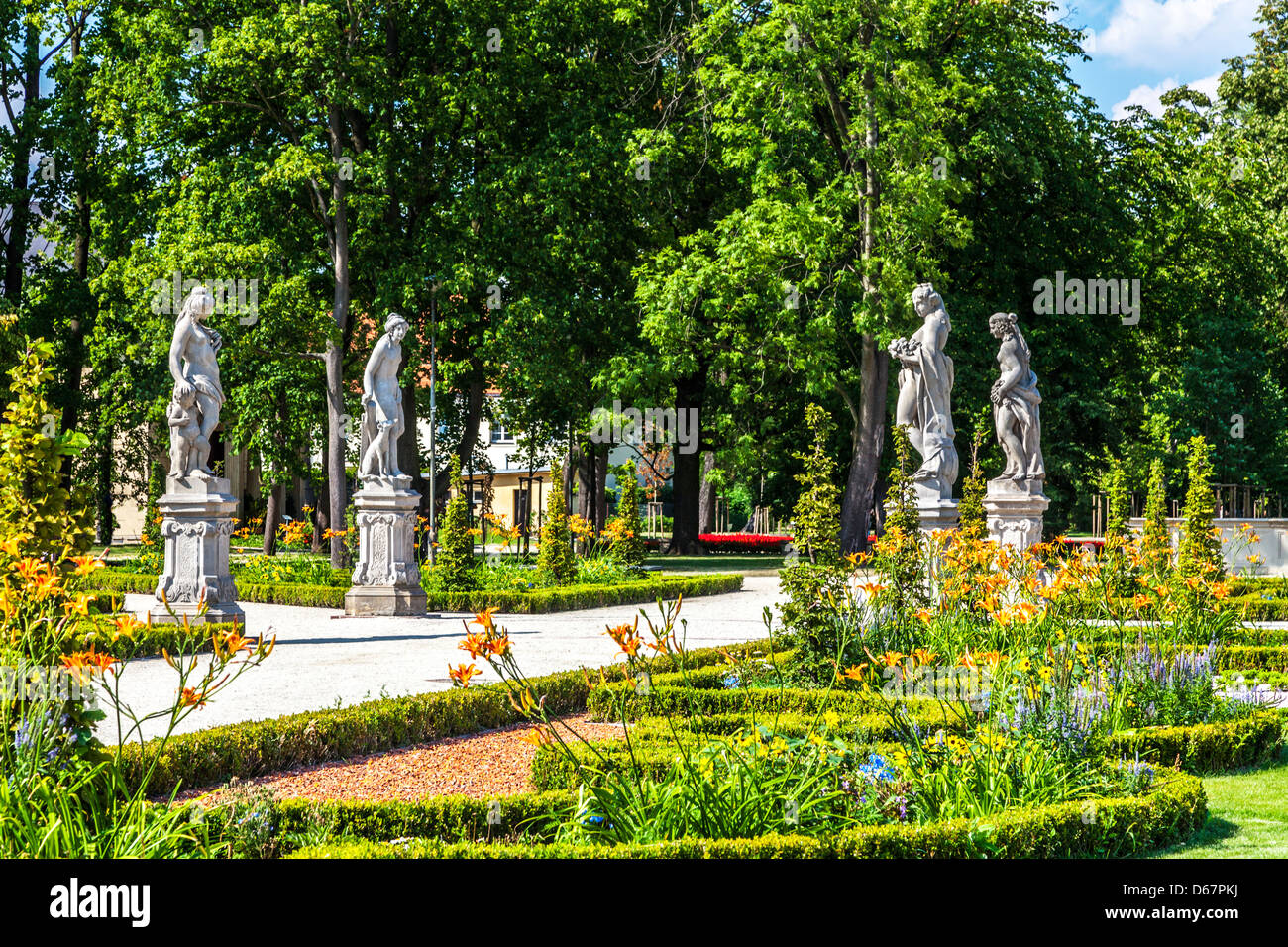 I giardini del xvii secolo Wilanów palazzo Reale di Varsavia, Polonia. Foto Stock