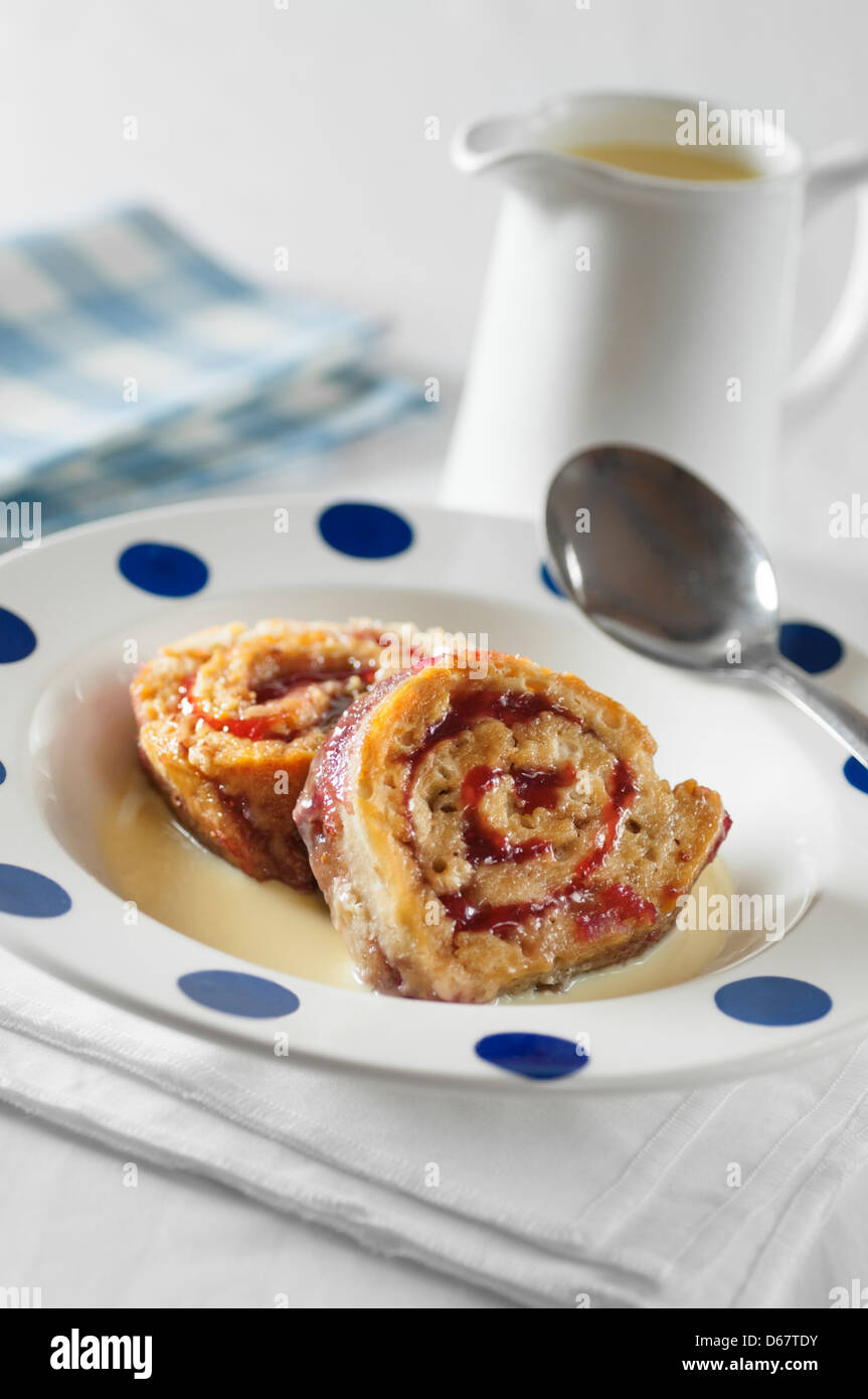 Jam Roly Poly tradizionale budino britannico Foto Stock