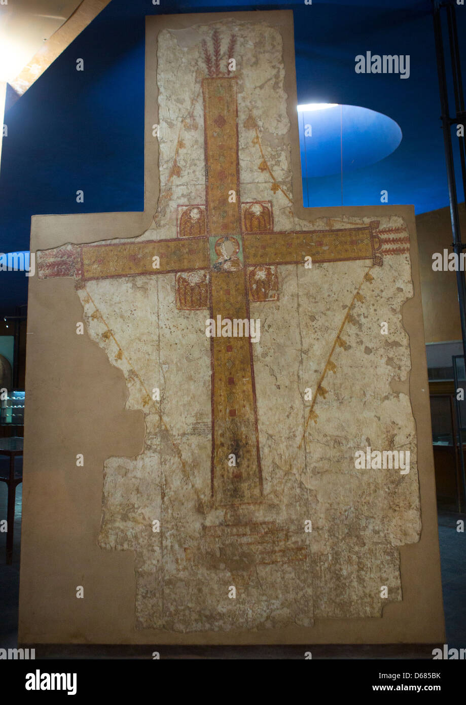 Tardo 10esimo secolo Croce dalla Cattedrale di Faras nel Museo Nazionale del Sudan, Khartoum, Sudan Foto Stock