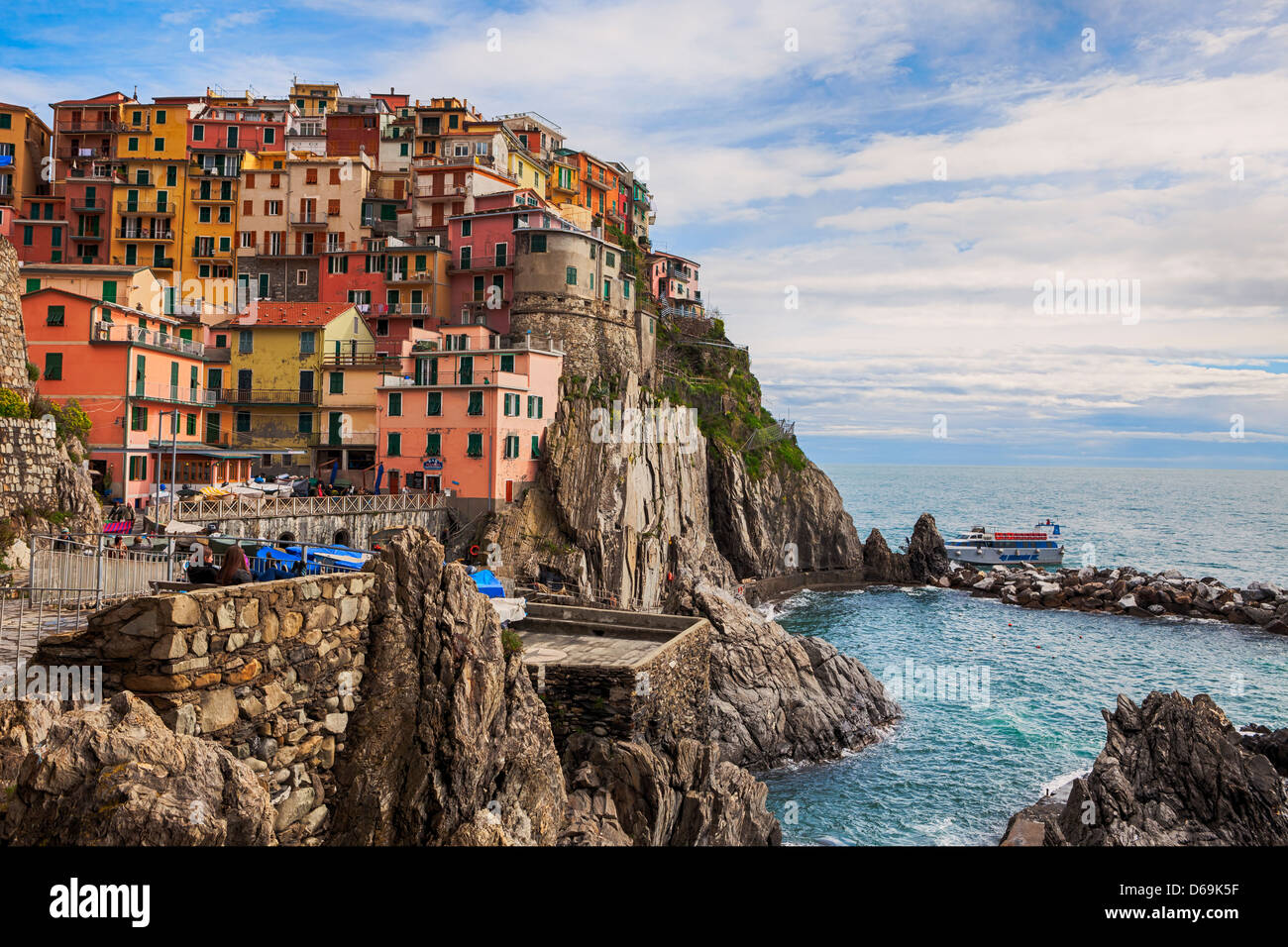Manarola, Cinque Terre Liguria, Italia Foto Stock