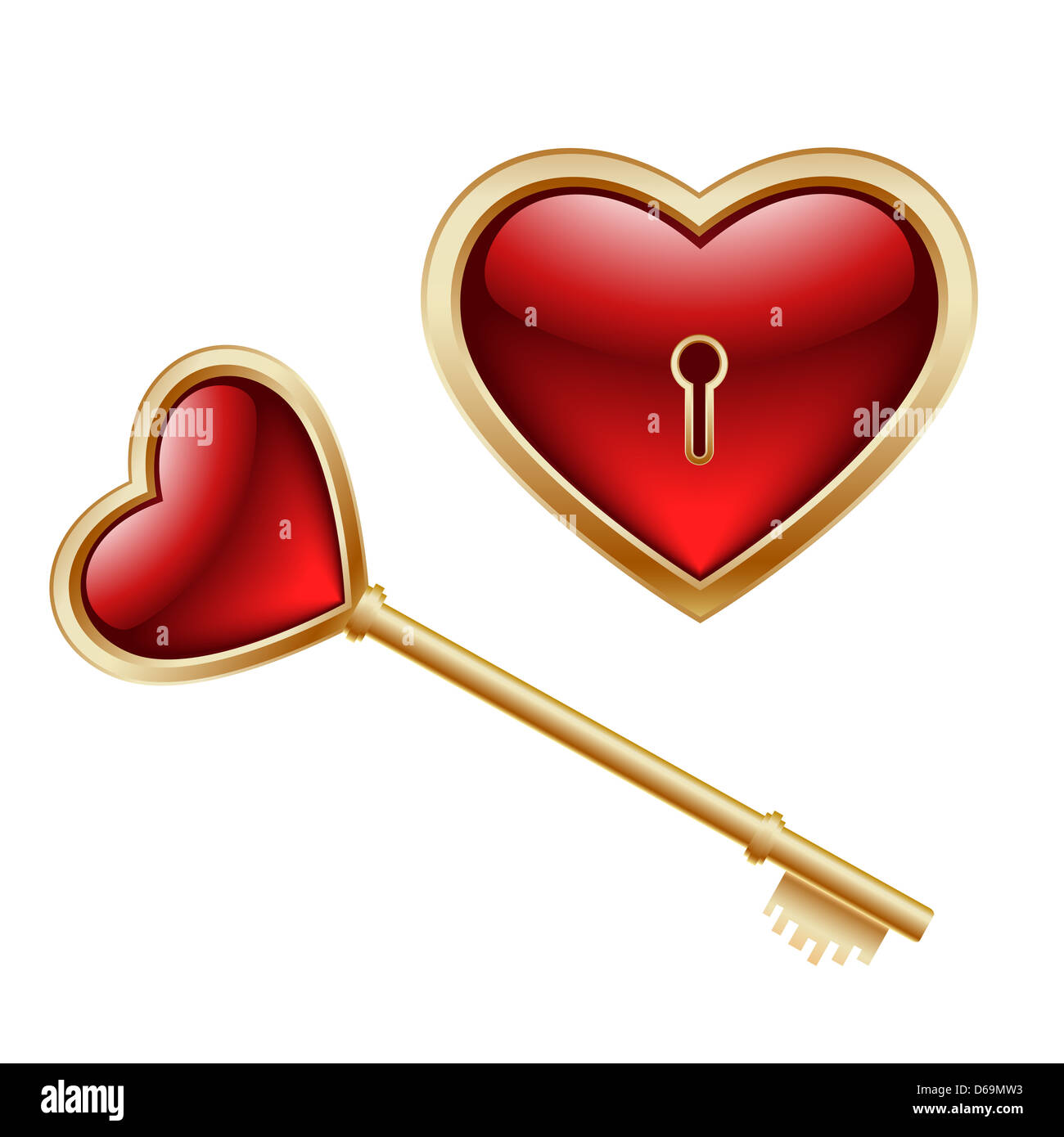 cuore e tasto Foto Stock