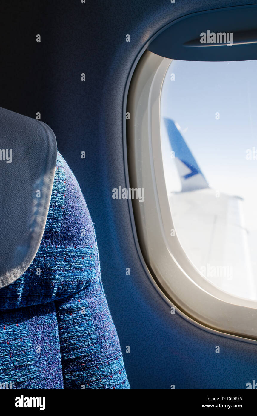 Sedile del passeggero in un aereo vicino fino Foto Stock