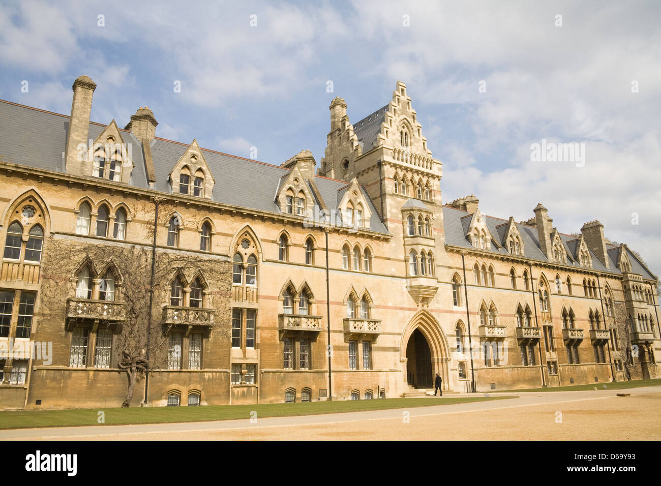Oxford Oxfordshire edificio prato prato principale porta d'ingresso del Christ Church College e Cattedrale di uno dei collegi di Oxford Foto Stock