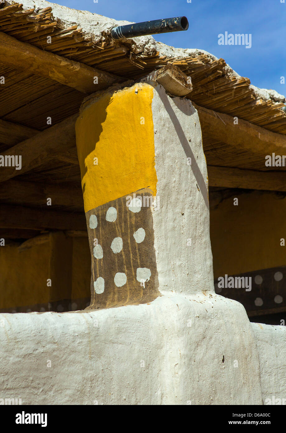 Cortile della casa, Old Dongola, Sudan Foto Stock