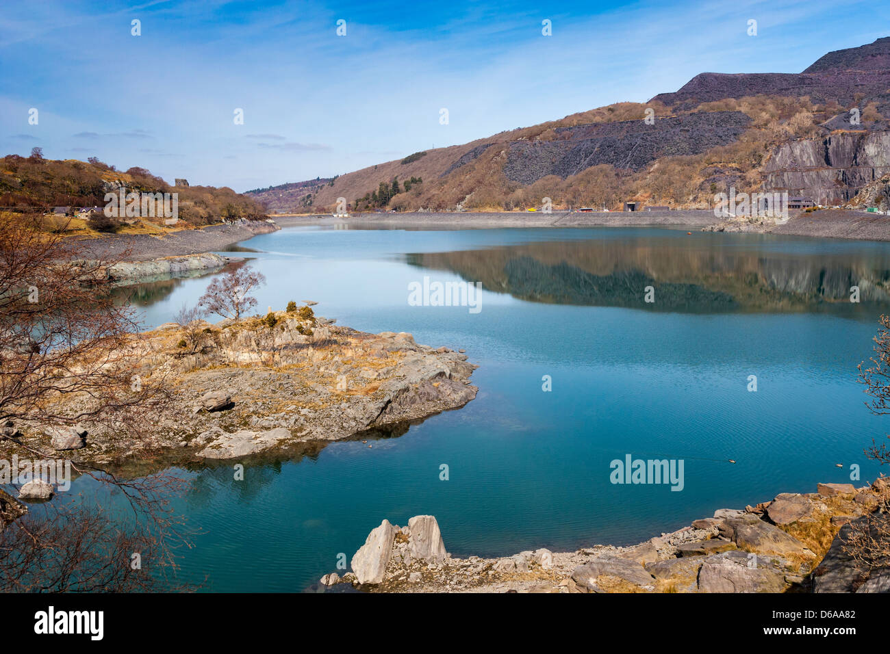 Llyn Peris Parco Nazionale di Snowdonia Foto Stock