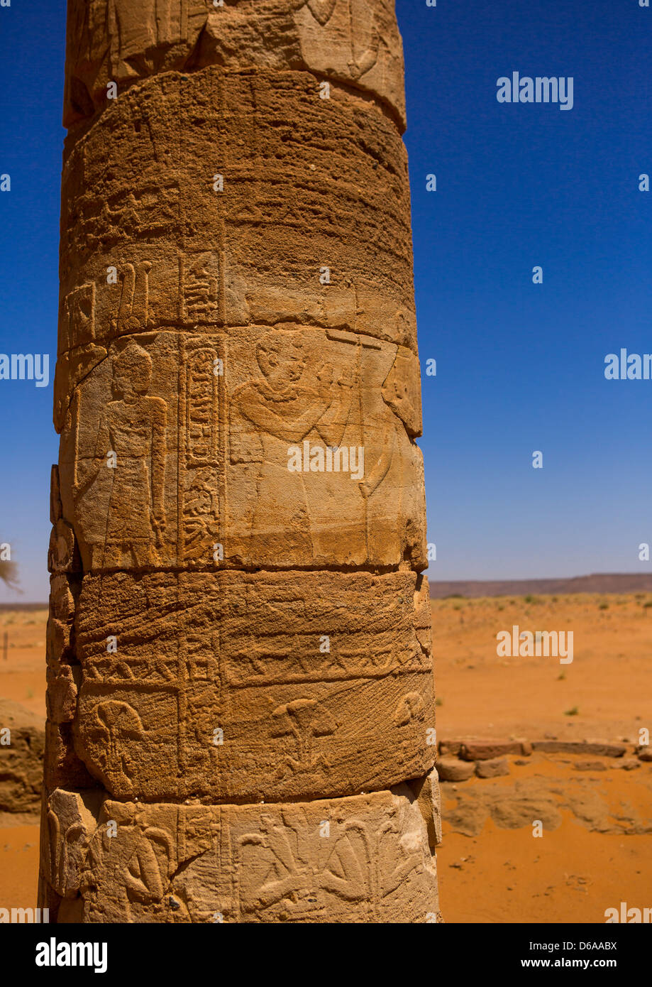 Amon Tempio colonne, Naga Sito, Sudan Foto Stock