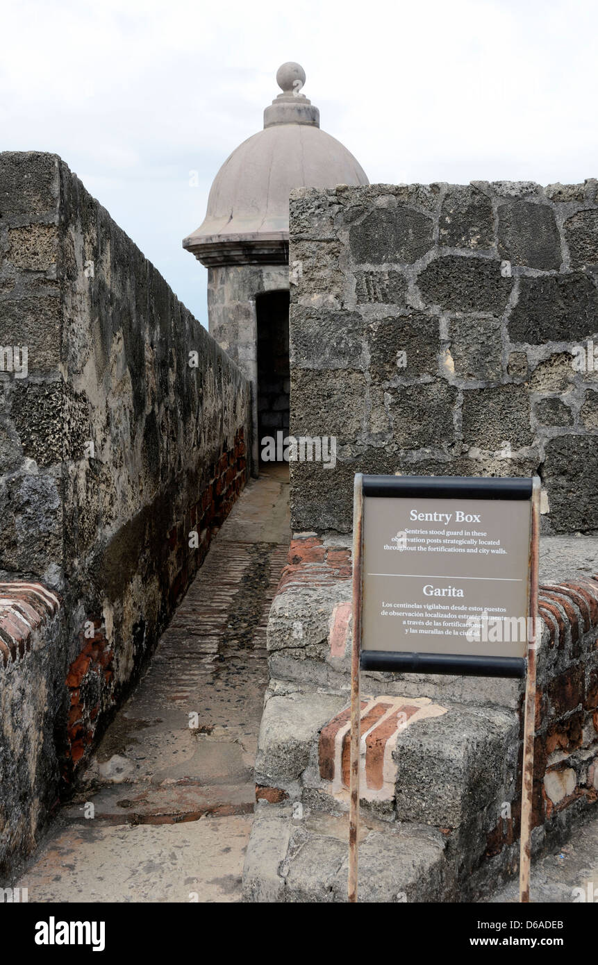 Stazione di guardia a El Morro, Sito Storico Nazionale di San Juan, San Juan, Puerto Rico Foto Stock