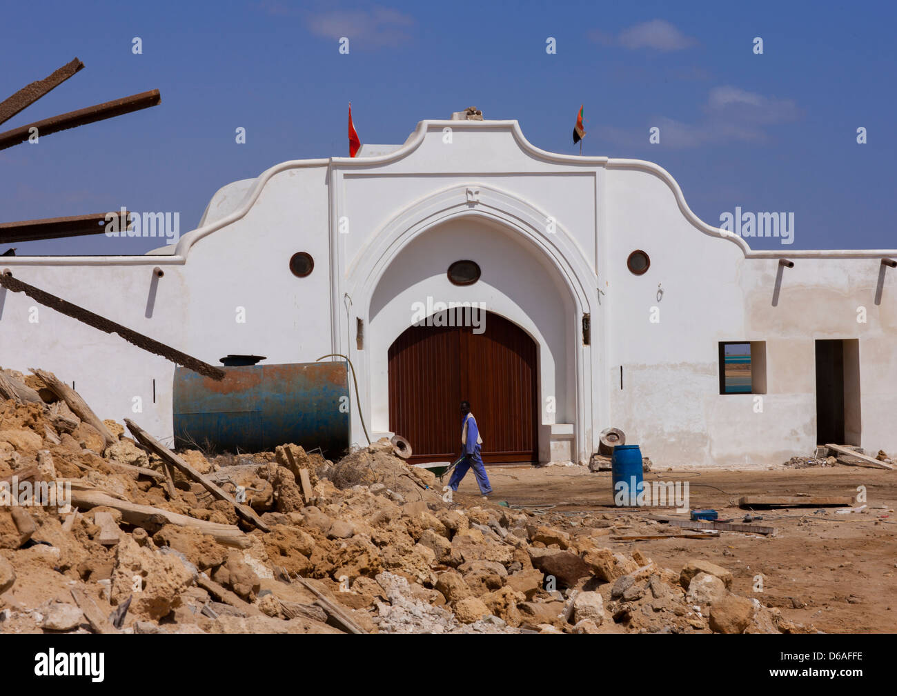 Edificio ristrutturato del gateway alla dogana, Suakin, Sudan Foto Stock