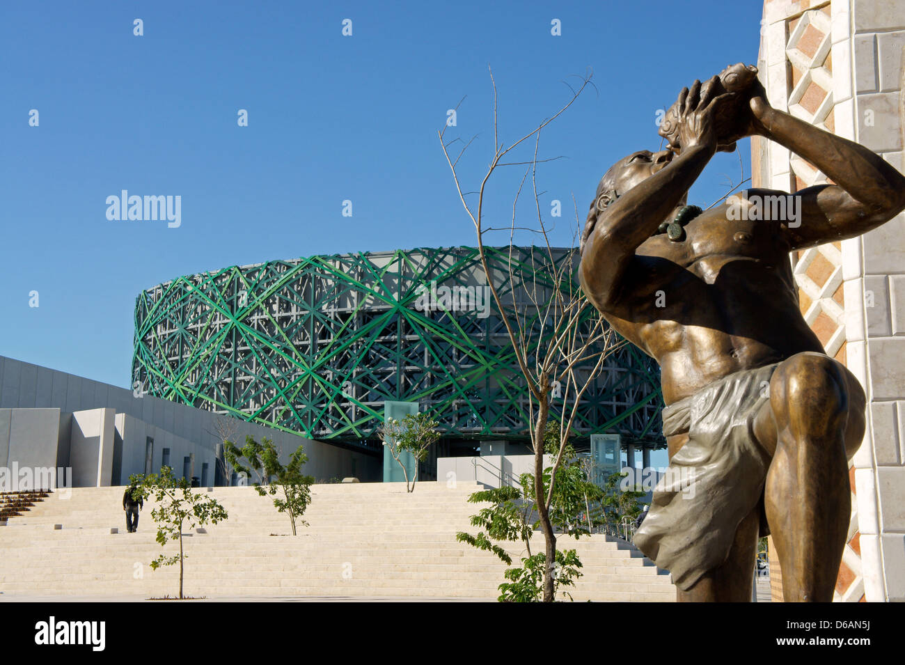 Esterno del nuovo Gran Museo del Mundo Maya de Merida o grande Museo del Mondo dei Maya in Merida, Messico Foto Stock