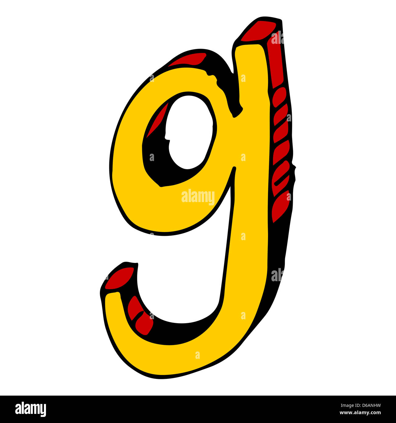 Infantili doodle ABC, disegnati a mano la lettera G Foto Stock