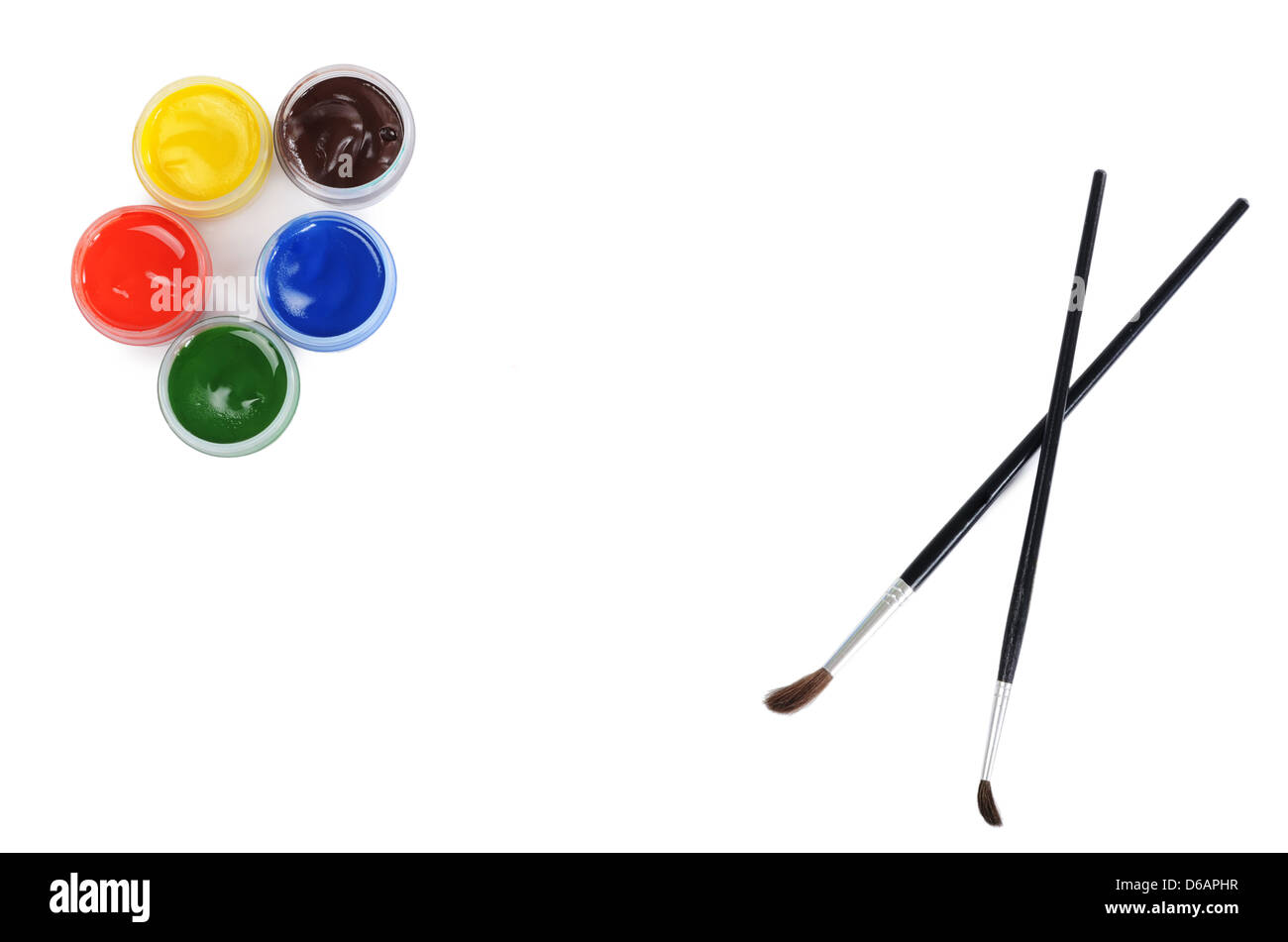 I vasetti con vernici di colore Foto Stock
