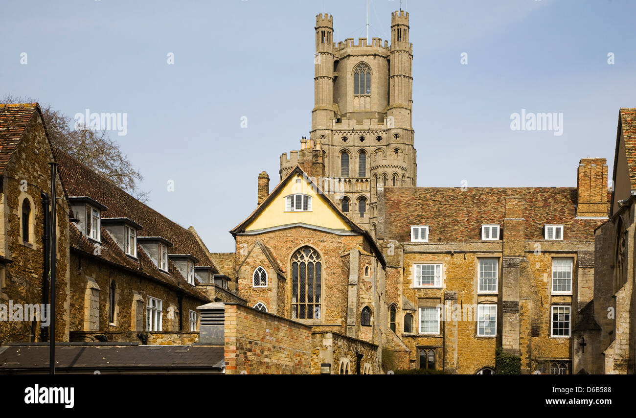 Il Re della scuola e la Cattedrale, Ely, Cambridgeshire, Inghilterra Foto Stock