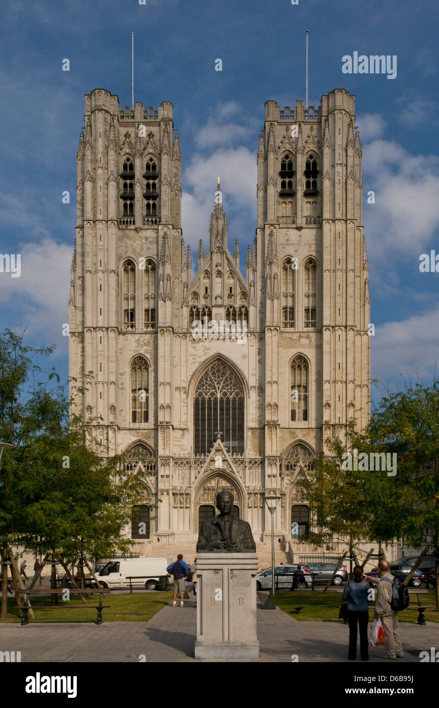 Cattedrale di San Michele e Santa Gudula, Bruxelles, Belgio Foto Stock