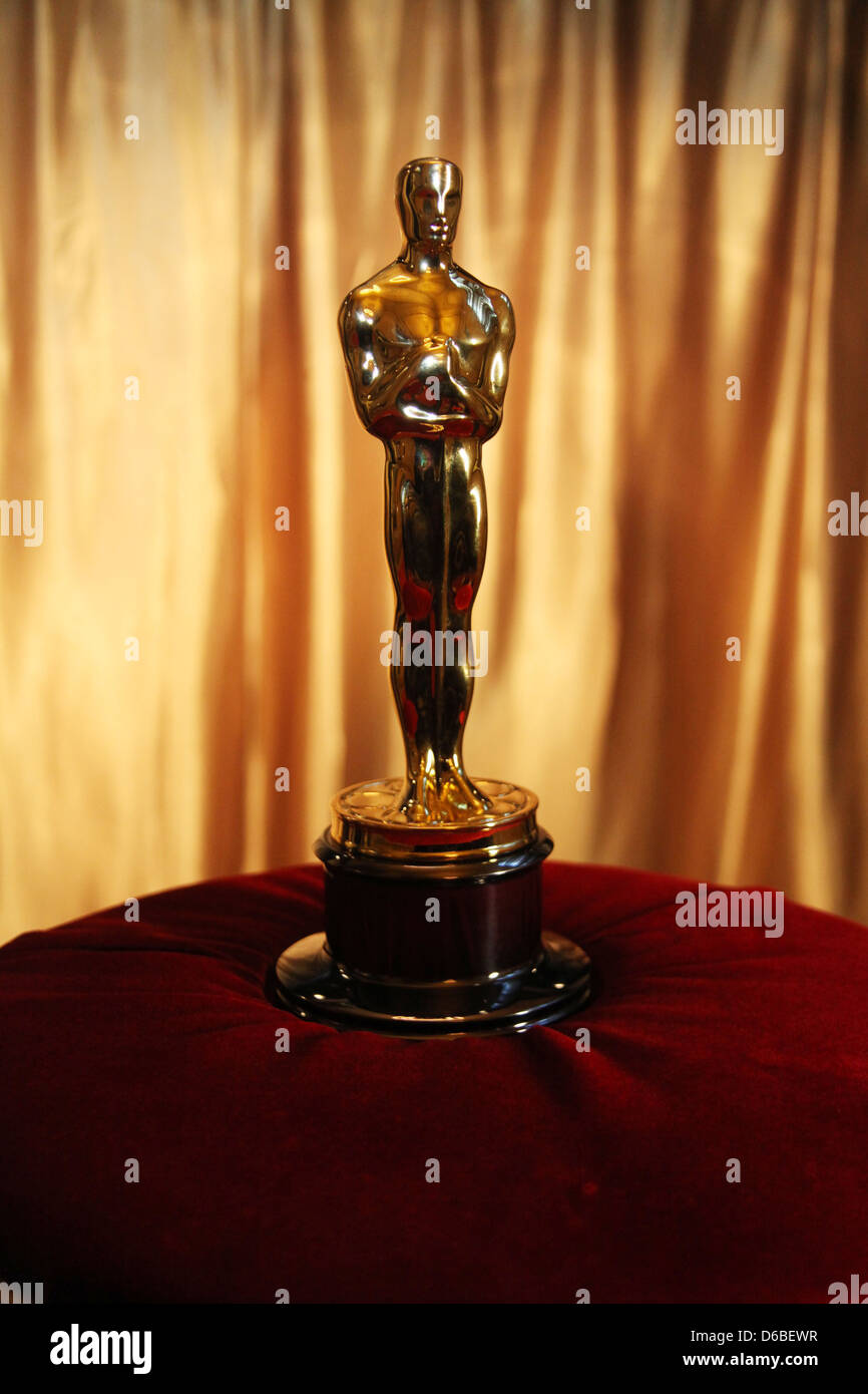 Atmosfera 'Meet Oscar' una mostra di Oscar statuette sul display a Vanderbilt Hall di Grand Central Terminal di New York Foto Stock